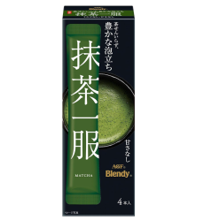AGF Blendy Matcha Ippuku, No Milk, 4 Sticks × 6 Boxes 【 Powdered Matcha 】【 Sugar-Free 】