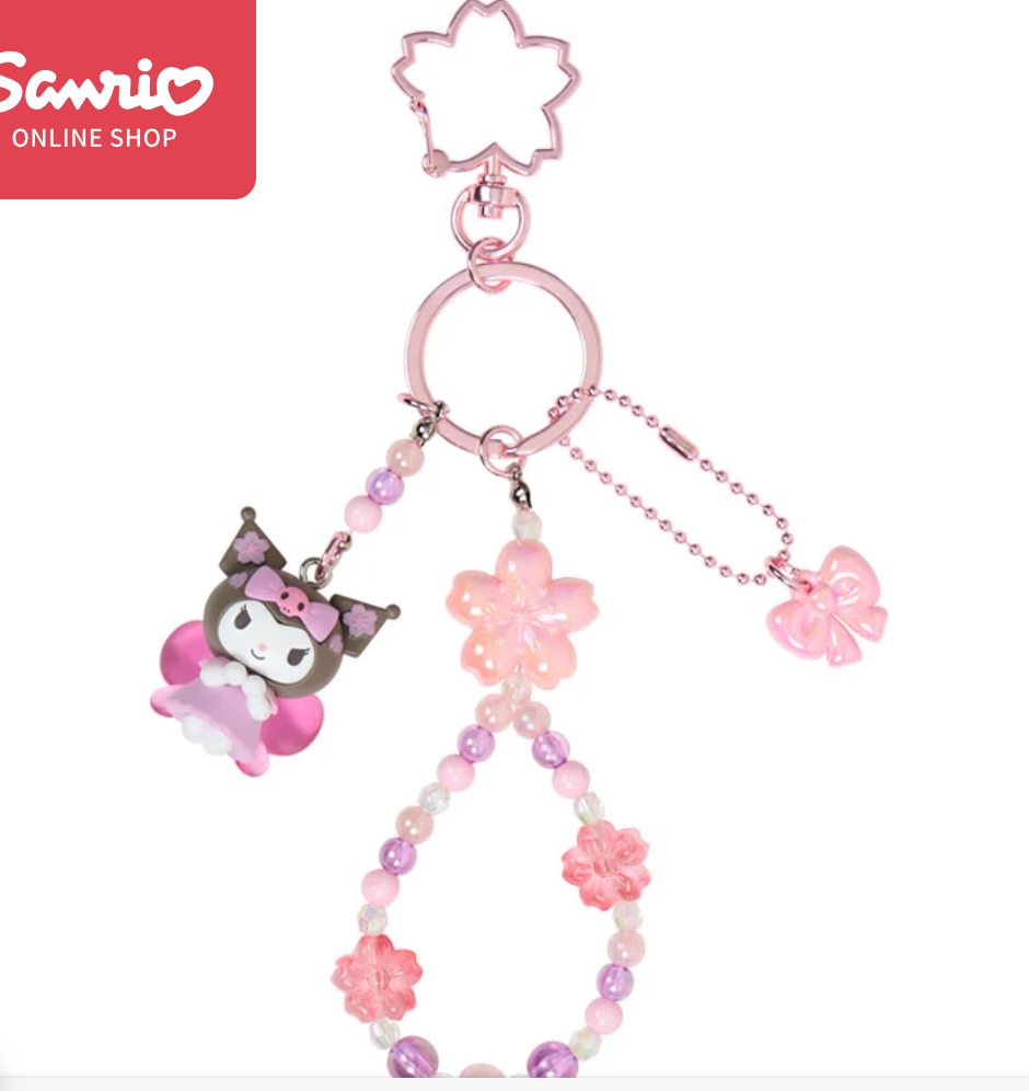Kuromi Beaded Keychain (Sakura)
