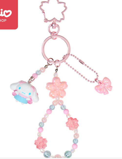 Cinnamoroll Beaded Keychain (Sakura)