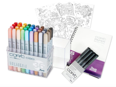 Copic Too / Copic Ciao Starter Box Multicolor Illustration Markers, 36 Colors