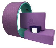 Yoga Wheel (Yoga Ring/Yoga Circle) Diameter 32 x Width 13 cm Yoga Block (High Density/200g) Yoga Strap Kit