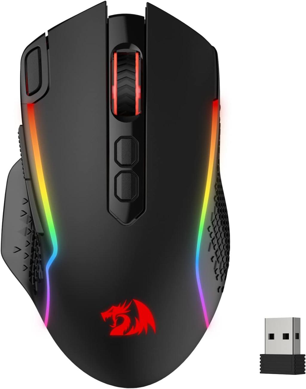 Redragon M810 Pro Wireless Gaming Mouse – 10,000 DPI RGB, Wired/Wireless