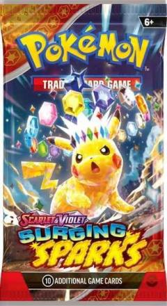 Pokémon TCG: Surging Sparks Booster Pack – 10 Cards (Pack Art May Vary)