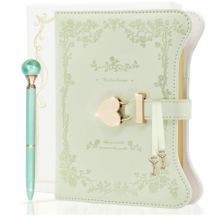 Keyed Notebook, Diary, Light Green