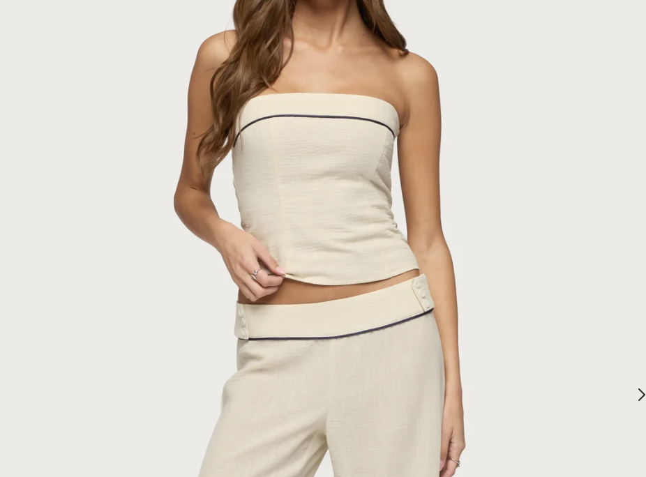 Dorine Contrast Woven Tube Top