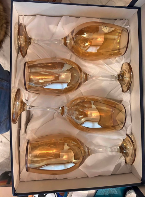 Italian glass wine cups