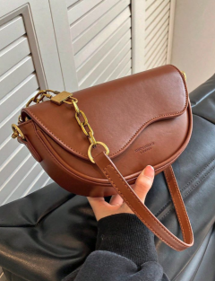 Vintage Fashionable All-match Saddle Style Handbag, Minimalist Crossbody Bag