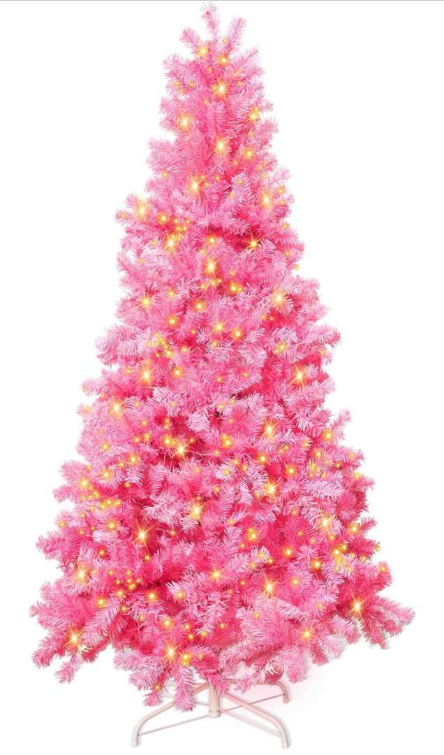 6.5 Ft Prelit Pink Christmas Tree,