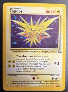 Pokémon Zapdos Fossil Holo Rare 15/62 Unlimited Holofoil Pokemon Card TCG