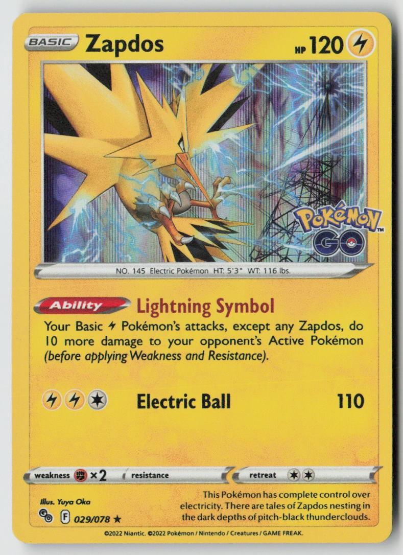 Zapdos 029/078 - Pokemon GO Holo - PTCG