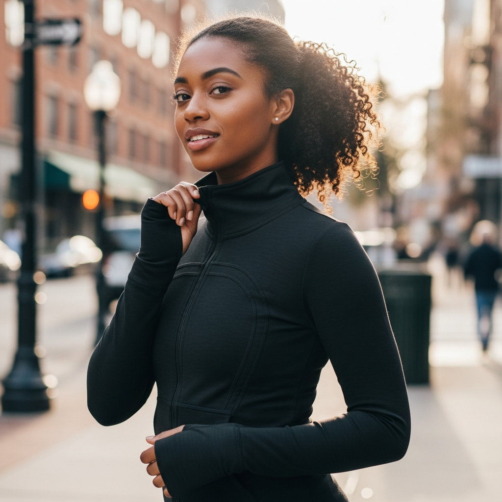 Black Women Yoga Jacket Full Zip Long Sleeve Size M/L/XL/XXL/3XL