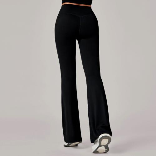 European And American Style Hidden Pleat Flared Yoga Pants For Women