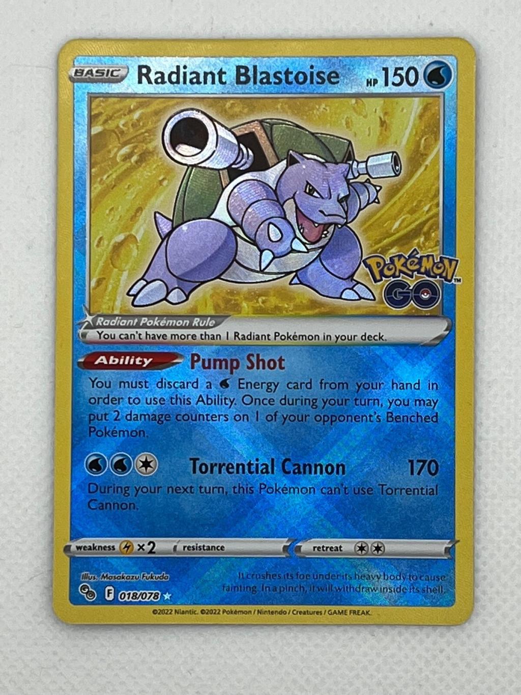 Pokemon Go TCG Card NM/M 018/078 Radiant Blastiose Holo Rare