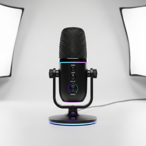USB Microphone For Gaming And Podcast, RGB Light Small And Easy Setup
