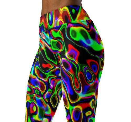 Neon Lava Lamp Leggings: Abstract Print