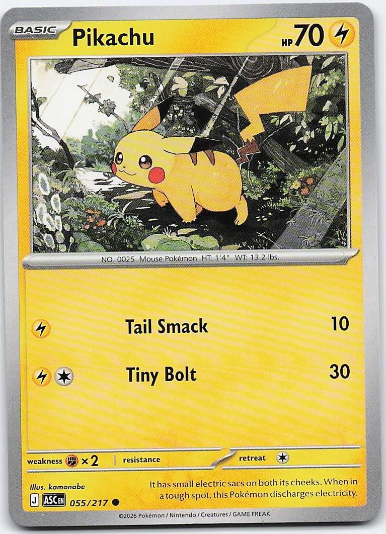 2026 Mega Evolutions Ascended Heroes Pikachu 55/217 Common
