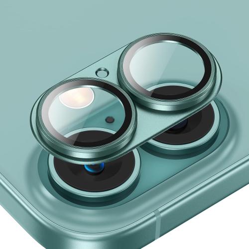 For iPhone 16/16 Plus Tempered Glass Metal Camera Lens Protector Full Cover