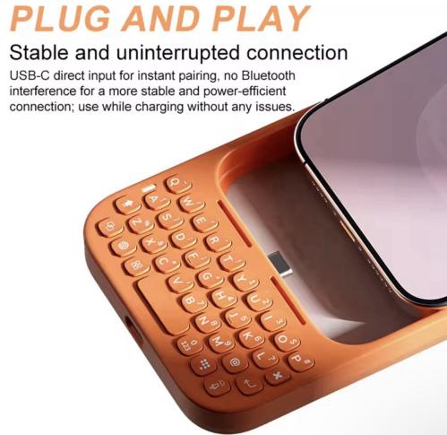 New Keyboard Phone Case for iPhone 17 Promax Cosmic Orange All In One 37 Keys
