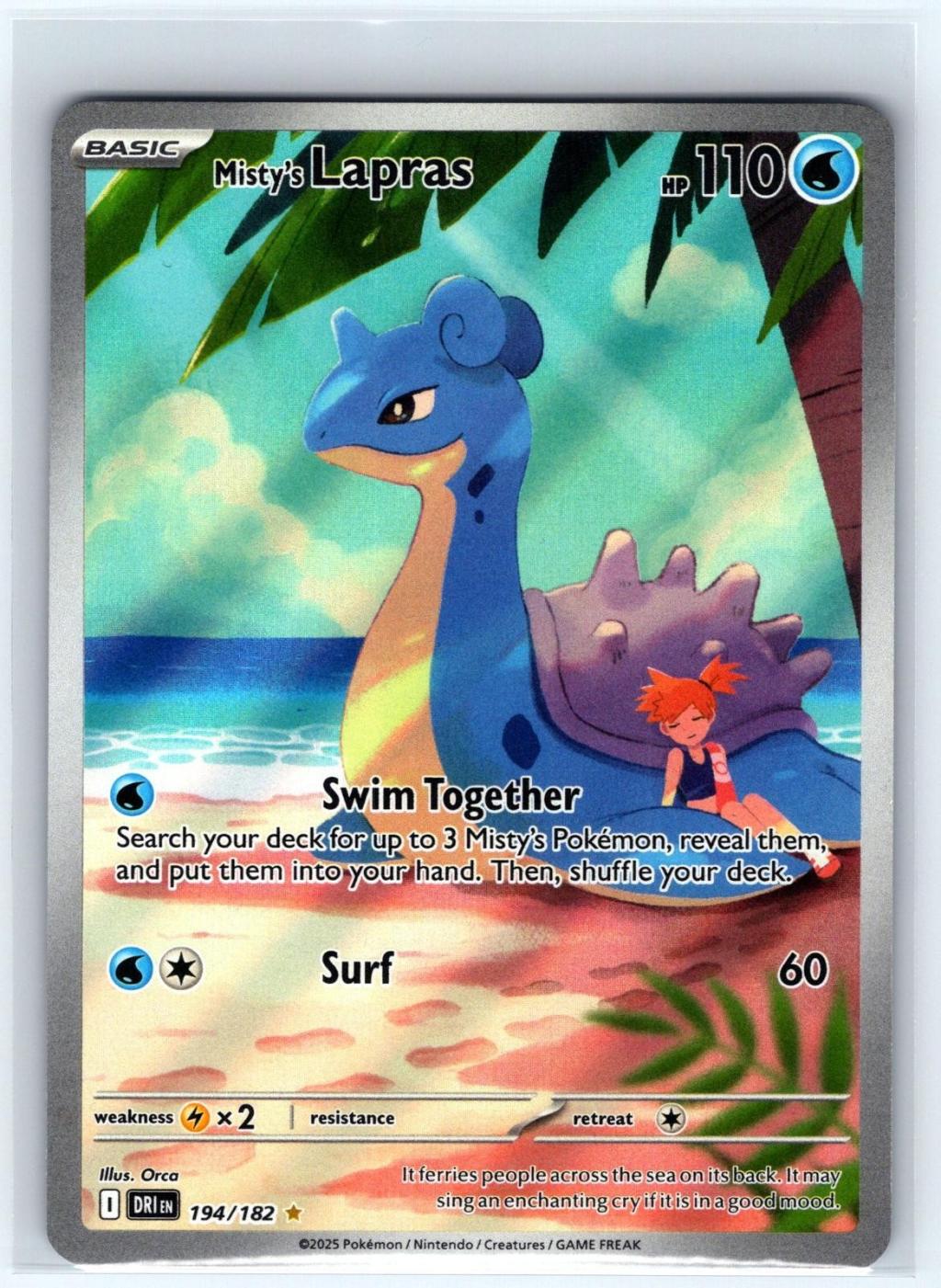 Misty's Lapras 194/182 Illustration Rare Destined Rivals Pokemon Near Mint