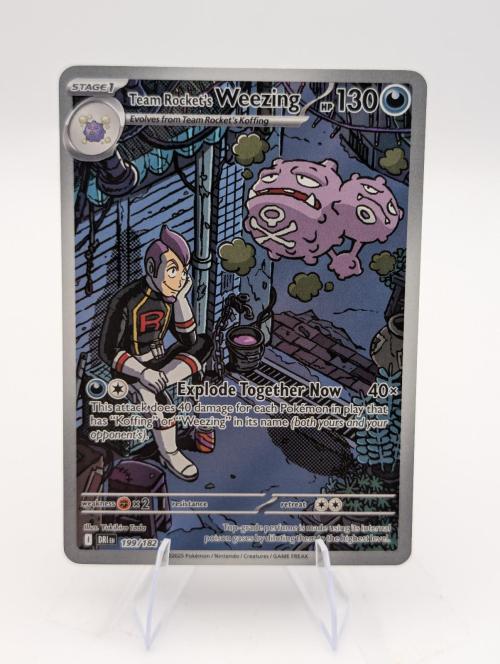 Team Rocket's Weezing 199/182 Illustration Rare Destined Rivals Pokemon NM