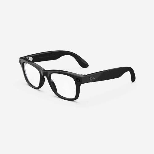 Refurbished Ray-Ban Meta Wayfarer (Gen 1), Shiny Black / Clear, Standard, High B