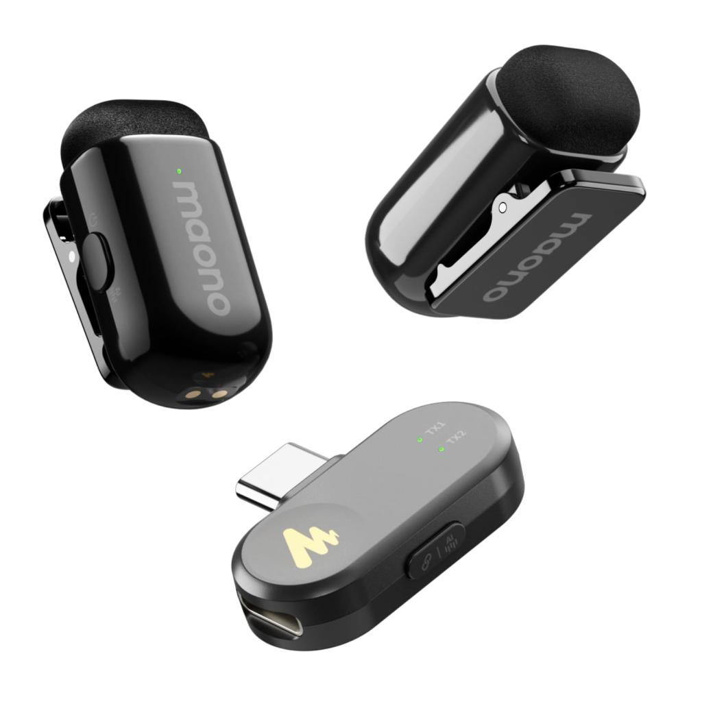 MAONO Wave T1 Mini Wireless Lavalier Microphone with USBC Plug for iPhone 17 ...
