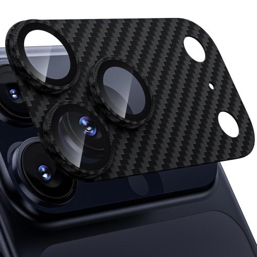 For iPhone 17 Pro Max/17 Pro Carbon Fiber Tempered Glass Camera Lens Protector