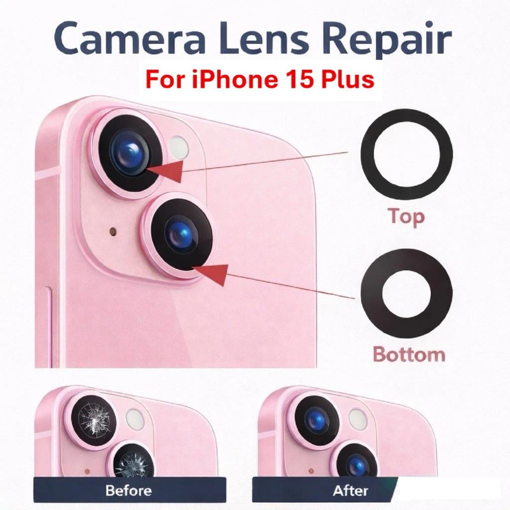 For Apple iPhone 15 Plus Back Camera Glass Lens Cover Replacement