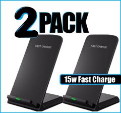 2 Pack Wireless Fast Charger Stand Pad for Apple iPhone 8 X XS 11 12 13 14 15 16