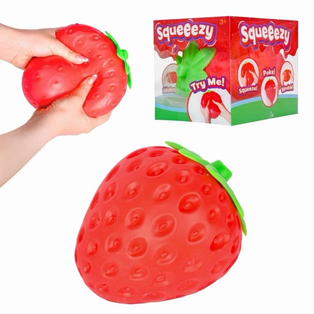 Sunny Days Jumbo Squeezy Strawberry Squishy Toy Stress Relief Sensory Fun