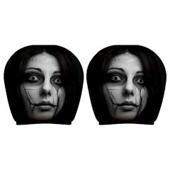 Pair Horror Style Car Headrest Protectors Machine Washable & Strong Covers Set