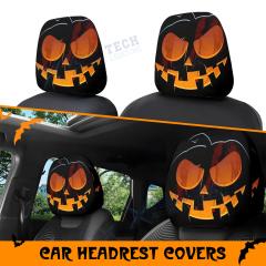 Spoof Auto Seat Cover Masked Horror Pumpkin Headgear Halloween Headrest Cover