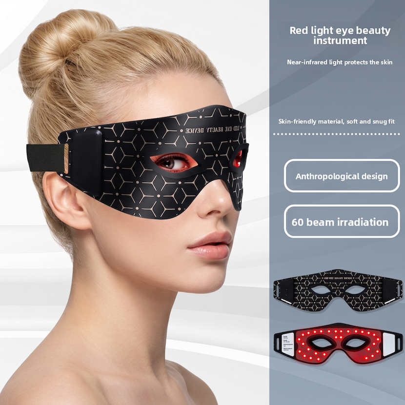 Wireless Rechargeable Home LED Silicone Red Light Eye Massager With Infrared Photon Skin Rejuvena…