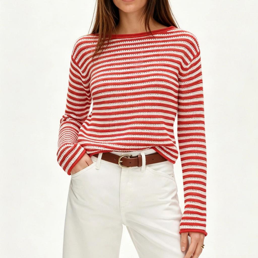 Casual Loose Pullover Lazy Striped Sweater