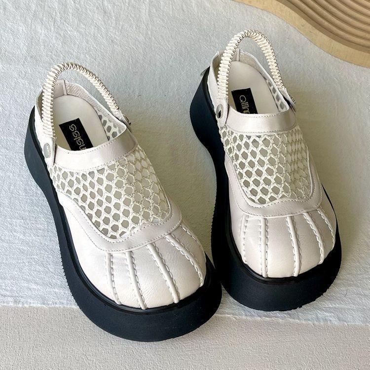 Womens Thick-soled Dual-wear Sandals With A Closed Toe