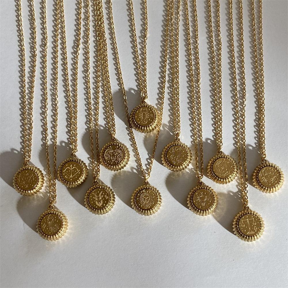 Round Pendant Arrival Constellation Rune Necklace