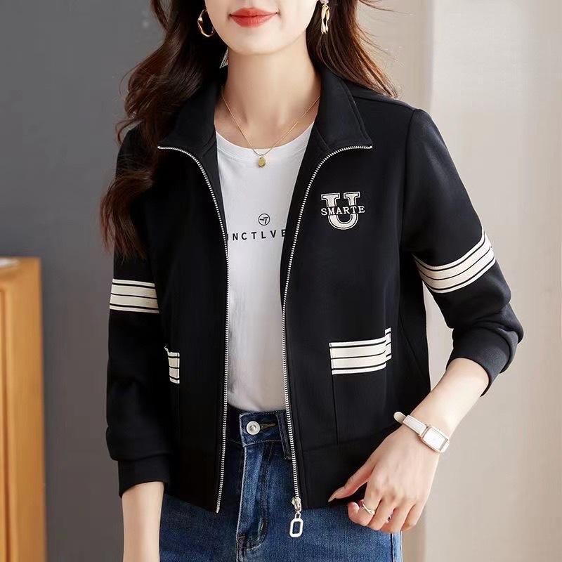 Button-Up Zipper Jacket For Women's Blouse In Korean Style Hooded Sweatshirt