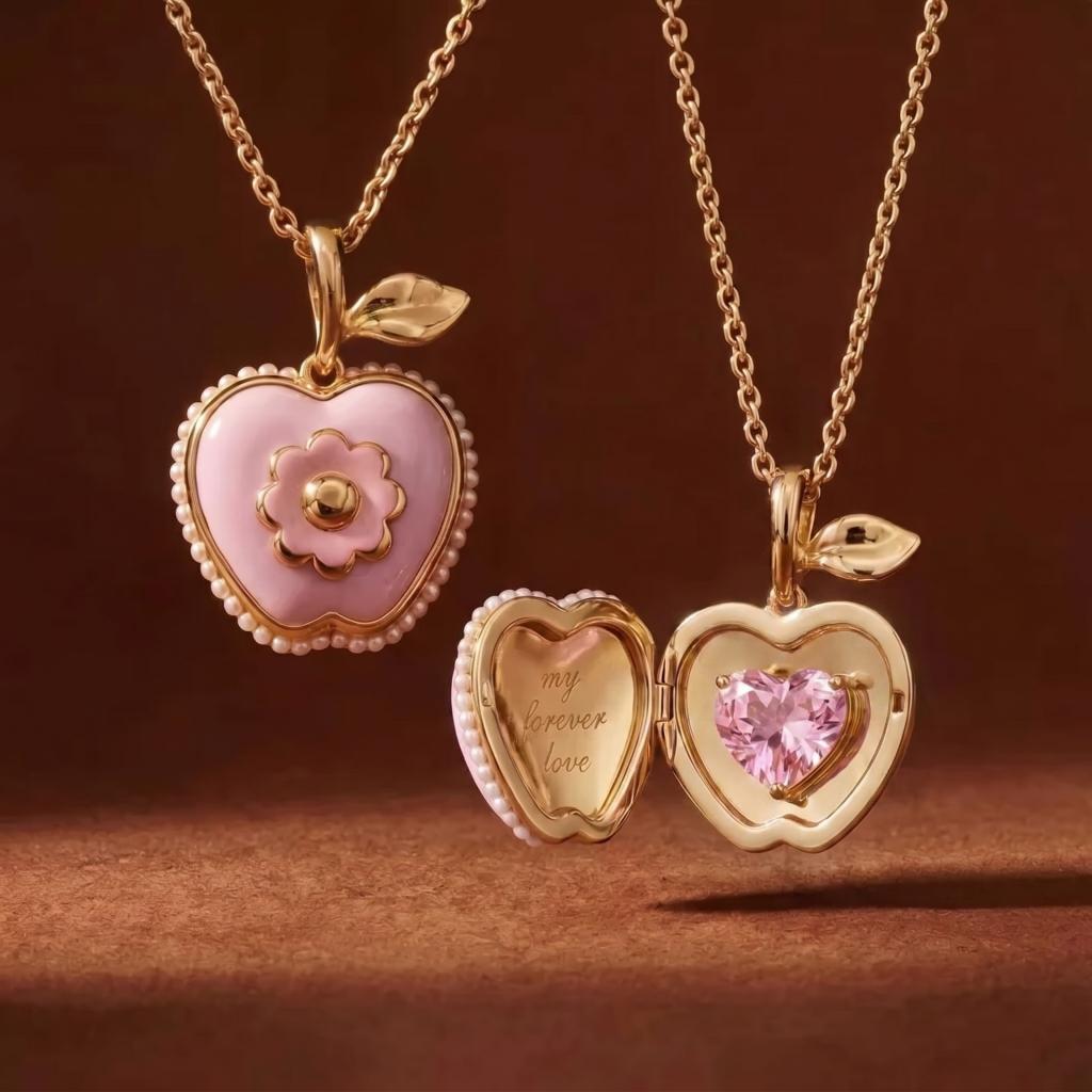 Apple-shaped Necklace With Customizable Engraving