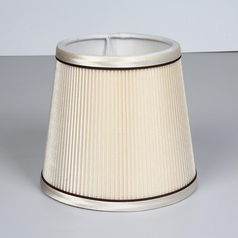 Fabric Small Flat Fit Lampshade Minimalist Gold Edged Ripple Pattern Table Lamp Cover