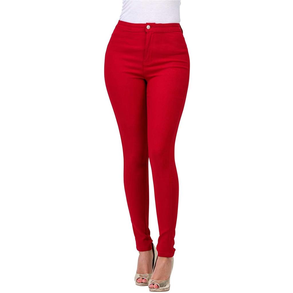 Multi-color Stretch Solid-color Denim Trousers For A Refined Look