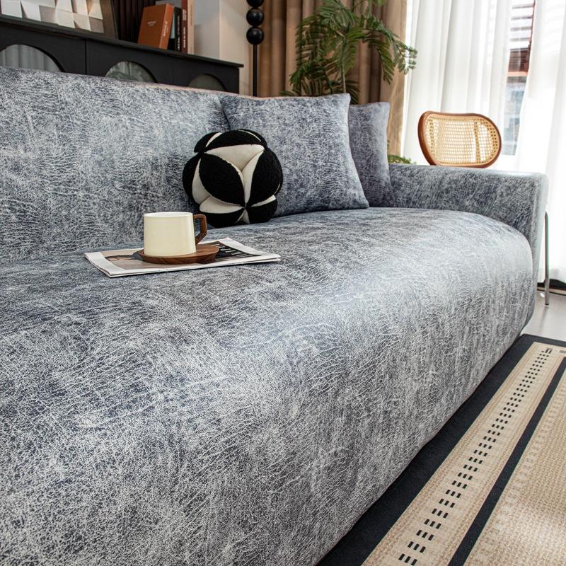 Faux Leather High-Elastic Fully Wrapped Sofa Cover