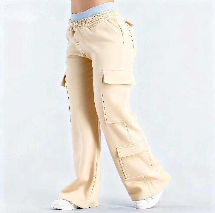 Pocket Wide-leg Pants Street-style Loose-fitting Floor-length Trousers