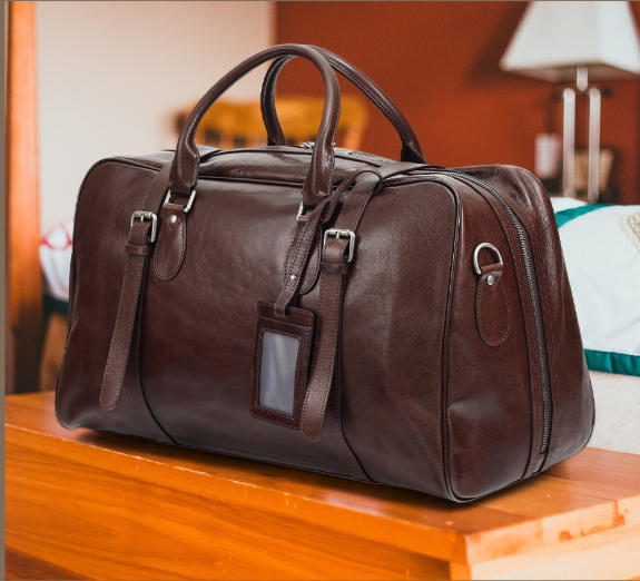 Vegetable Tanned Leather Luggage Bag, Men's Bag, Sports And Fitness Bag, Genuine Leather Business…