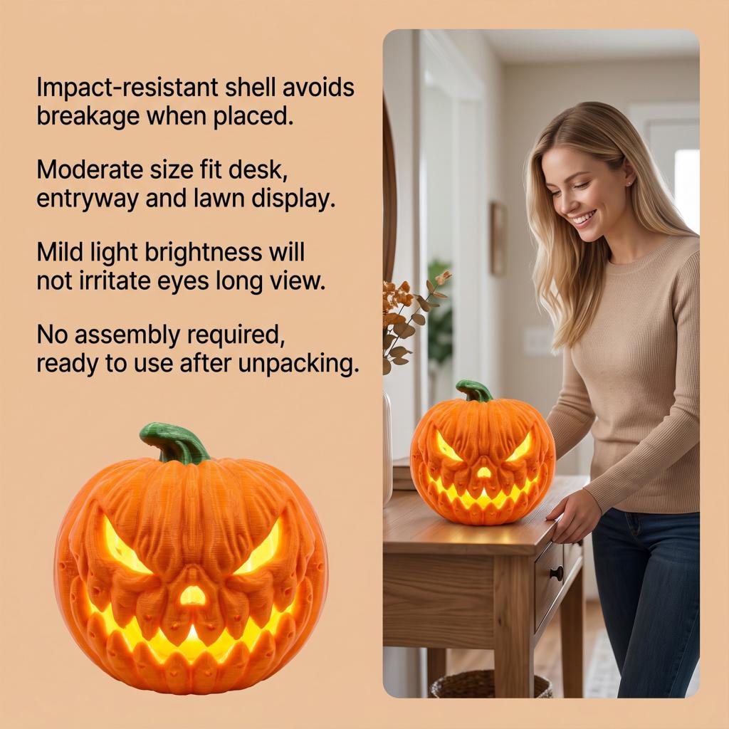 Creepy Glowing Pumpkin Lantern