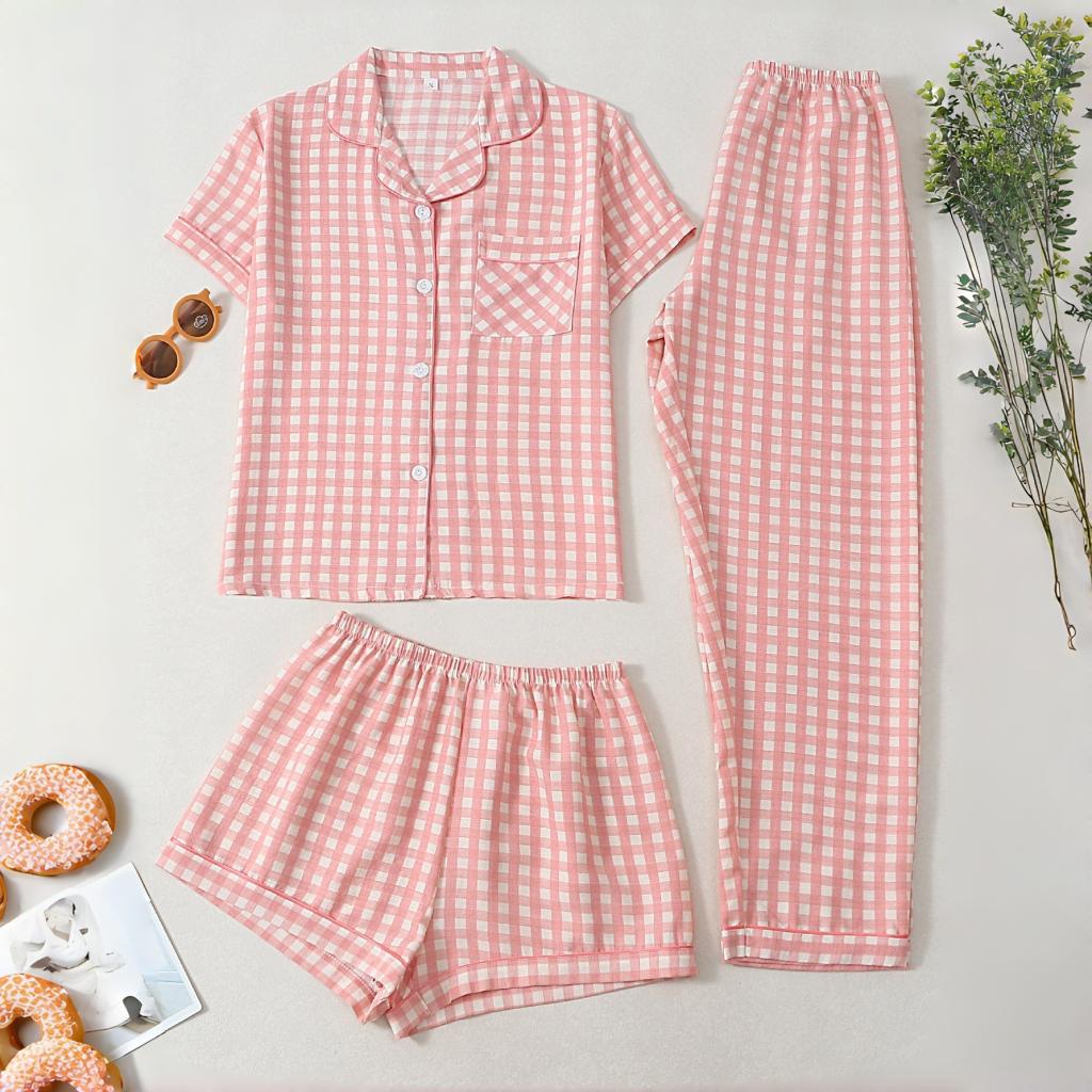 Womens Loose-Fit Casual Loungewear Three-Piece Set
