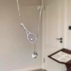 European And American Oil-drop Tennis Racket Necklace