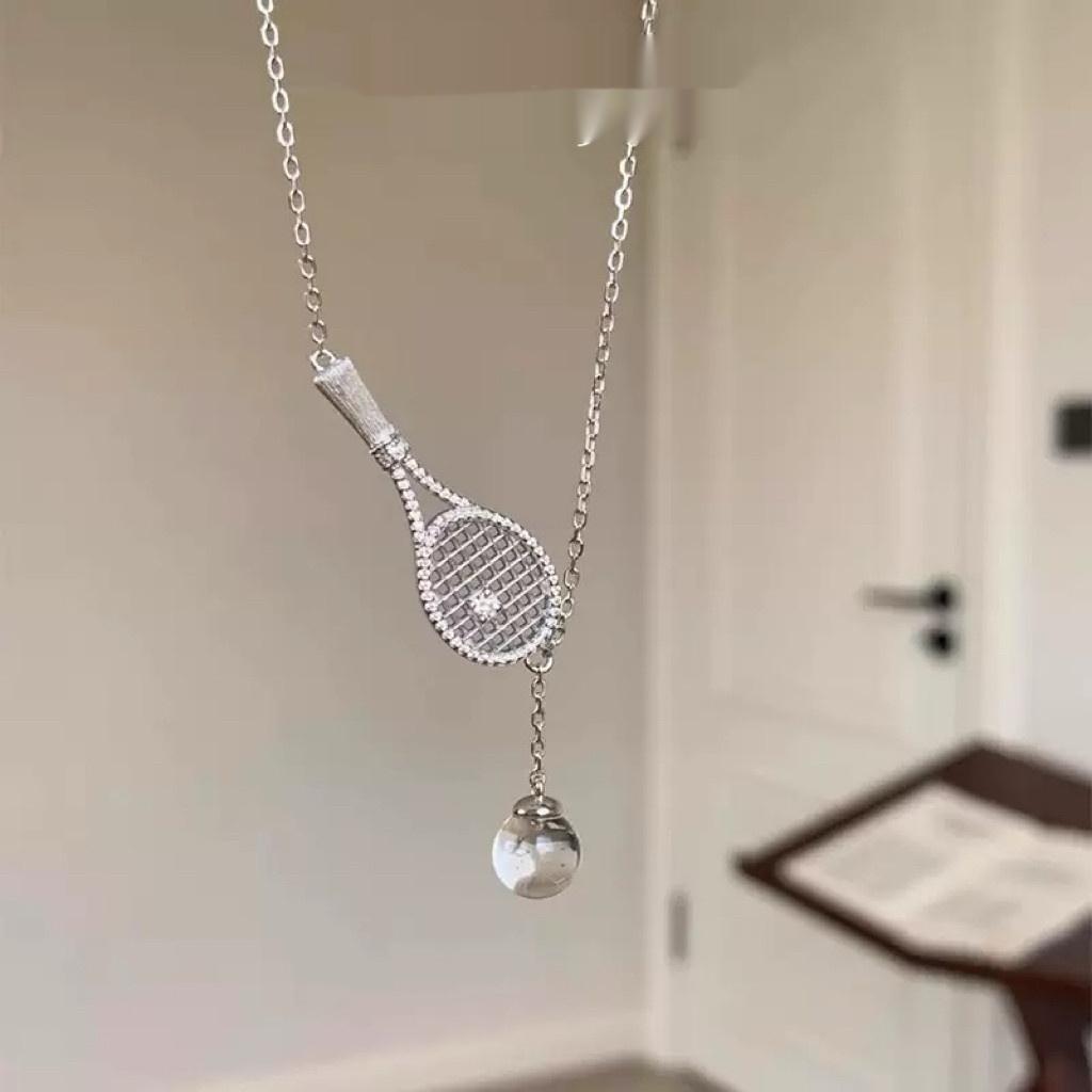 European And American Oil-drop Tennis Racket Necklace