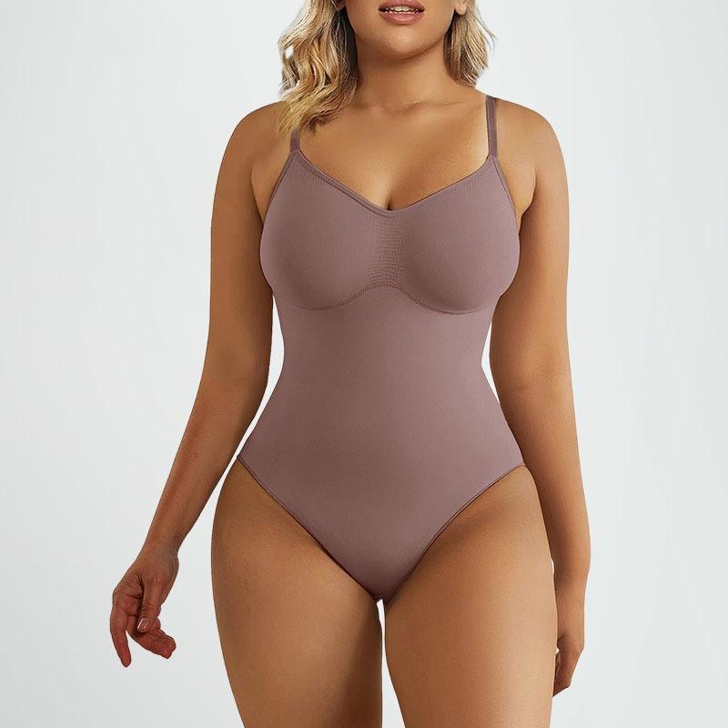 Women's Fashion Simple Seamless Body Shaping Breasted Elastic Jumpsuit