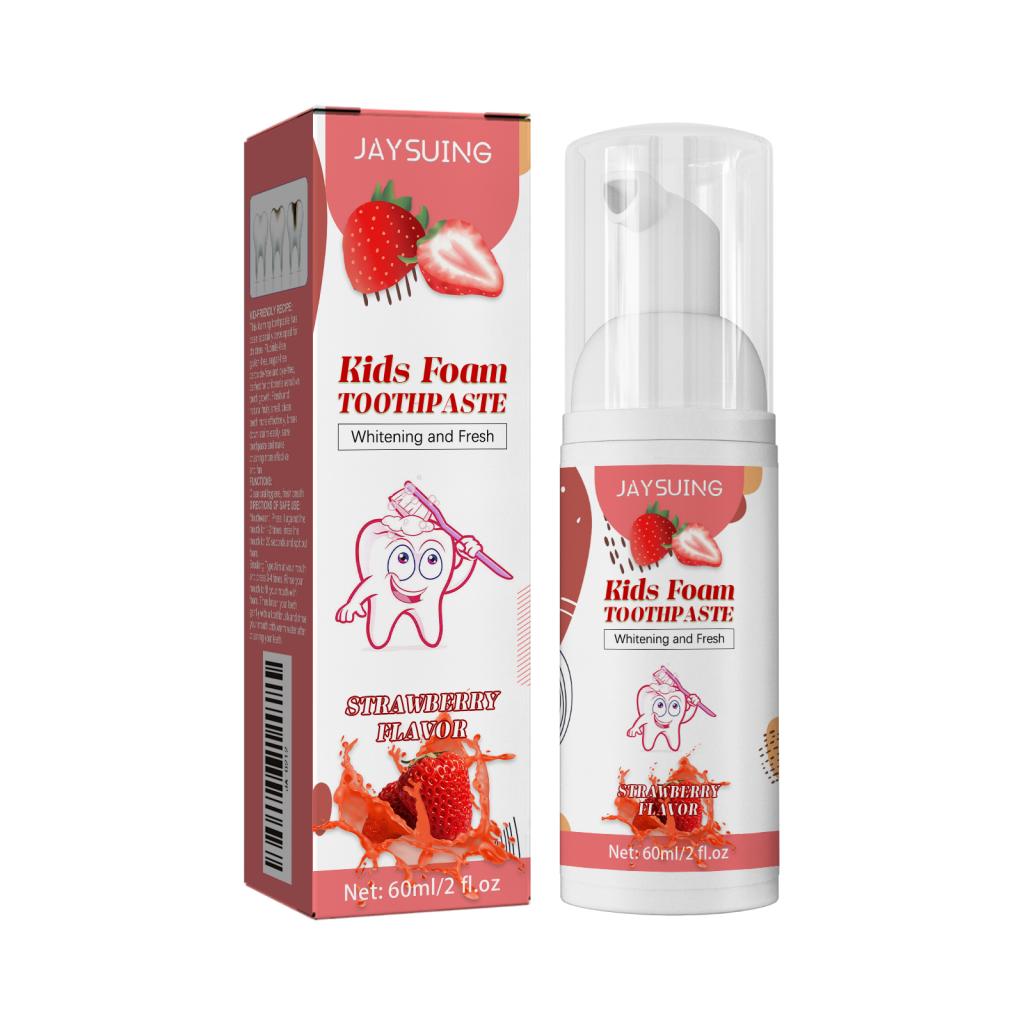 Children's Foam Toothpaste Strawberry Flavor, 60ml 1box