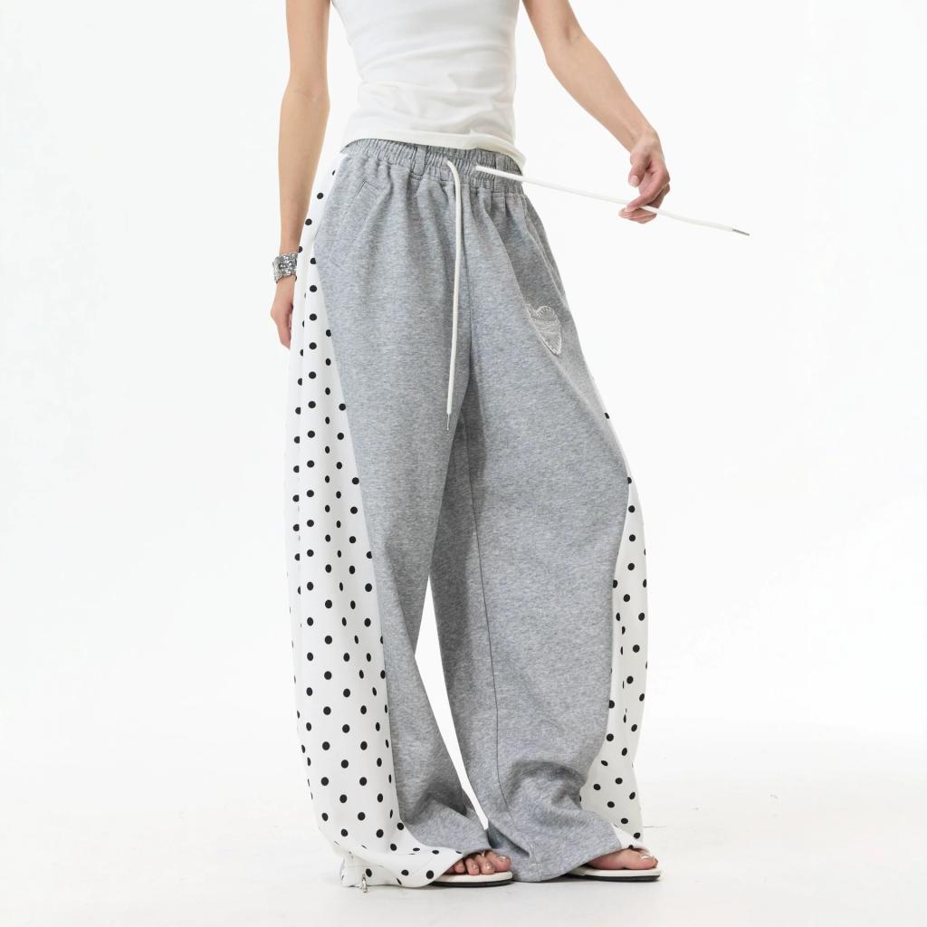 Lace-trimmed Belted Wide-leg Pants For Women